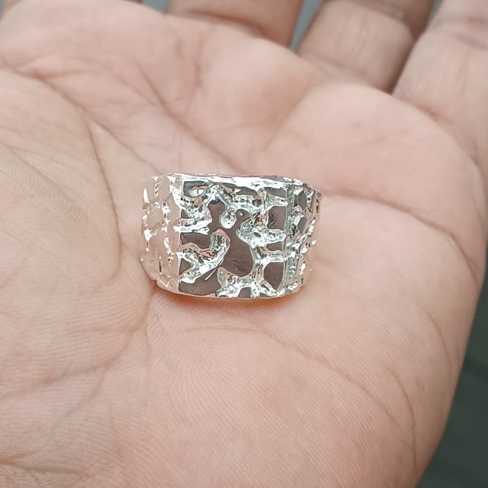 925 Sterling Silver Nuggets Ring Size 10